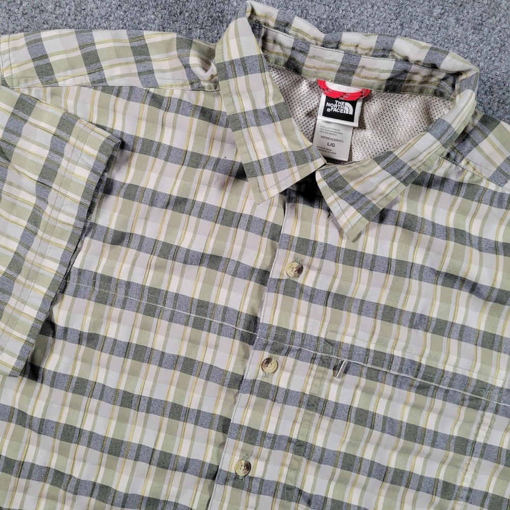 The North Face Shirt‎ Mens Large Plaid Short Sleeve Button Front Hiking